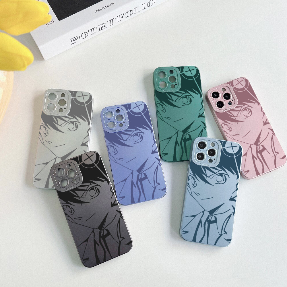 Hontinga Casing Case For Xiaomi Redmi Note 9S Note 9 Pro Note9 Note 8 Pro Note 7 Pro Case New Square Soft Silicone Case Anime Conan Full Cover Camera Protectior Shockproof Rubber Cases Back Cover Phone Casing Softcase For Girls