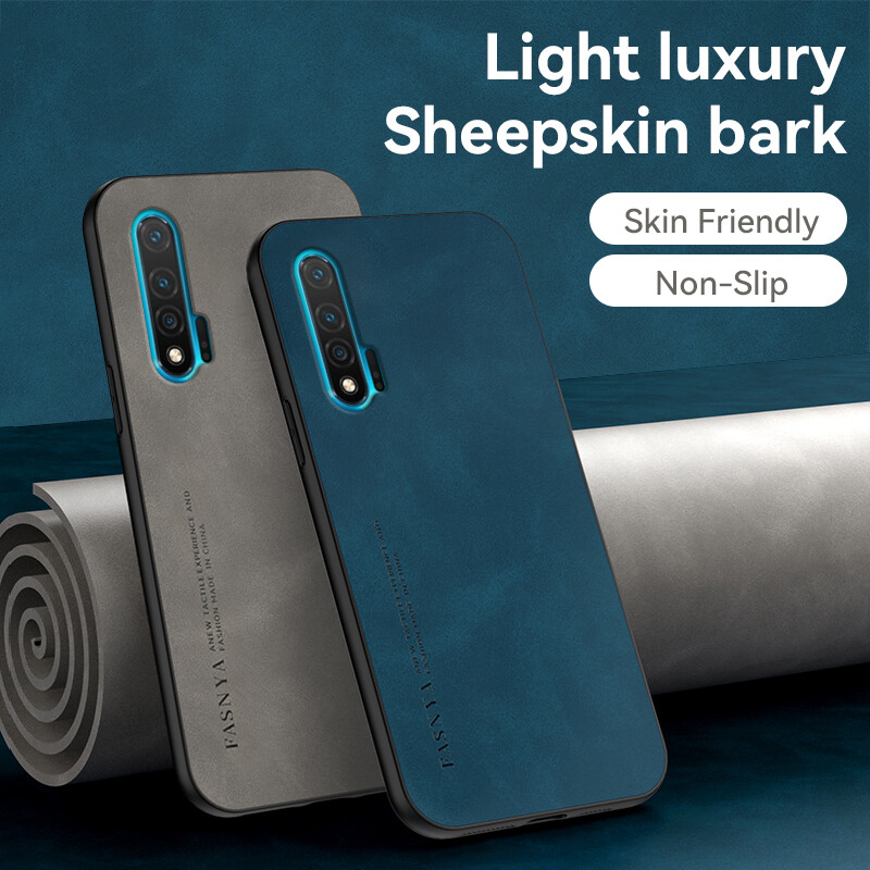 For Huawei Nova6 Case Luxury Leather Texture Shockproof Phone Cover Huawei Nova6SE TPU Soft Casing