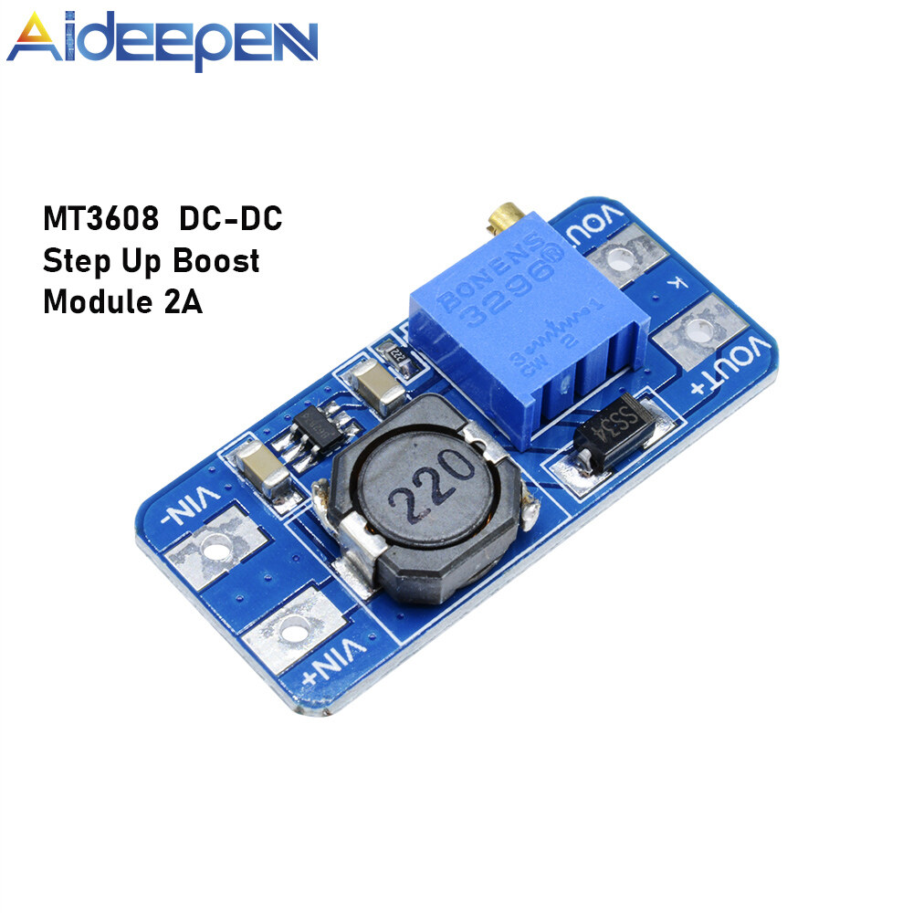 Aideepen mt3608 dc-dc step up converter booster power supply module boost step-up board max output 28v 2a dc dc mt 3608