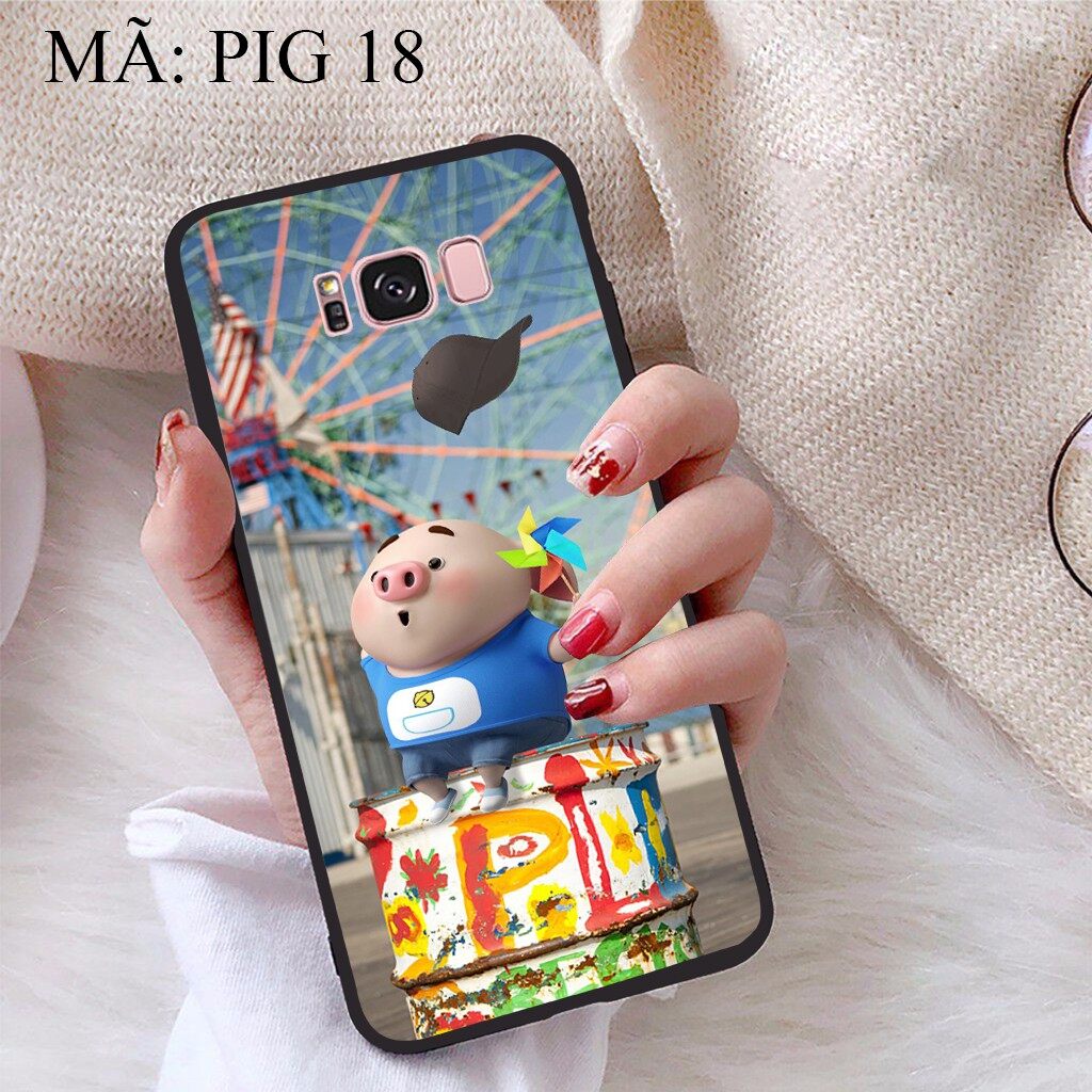 Ốp lưng Samsung S8 Plus viền dẻo TPU BST Pig Cute