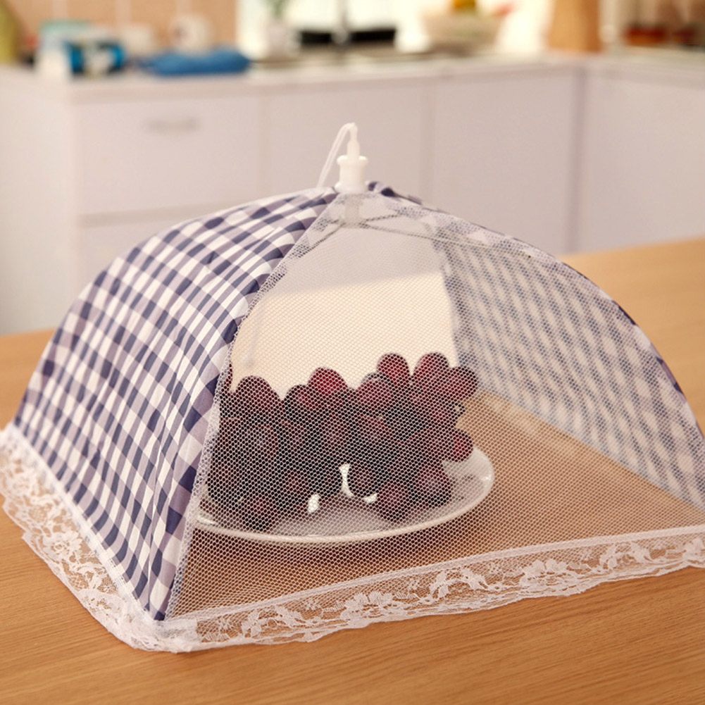 Terylin foldable square grid film dustproof table food cover anti-fly kitchen tools