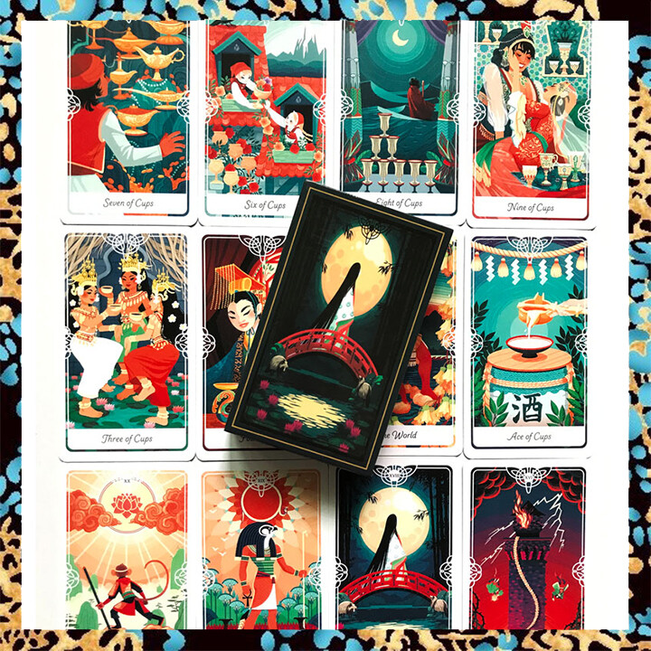 Tarot de la Nuit Card Deck | Size 10.3x6cm | 78 Sheets Tarot Cards | Electronic Guide book | Divination Cards English Version