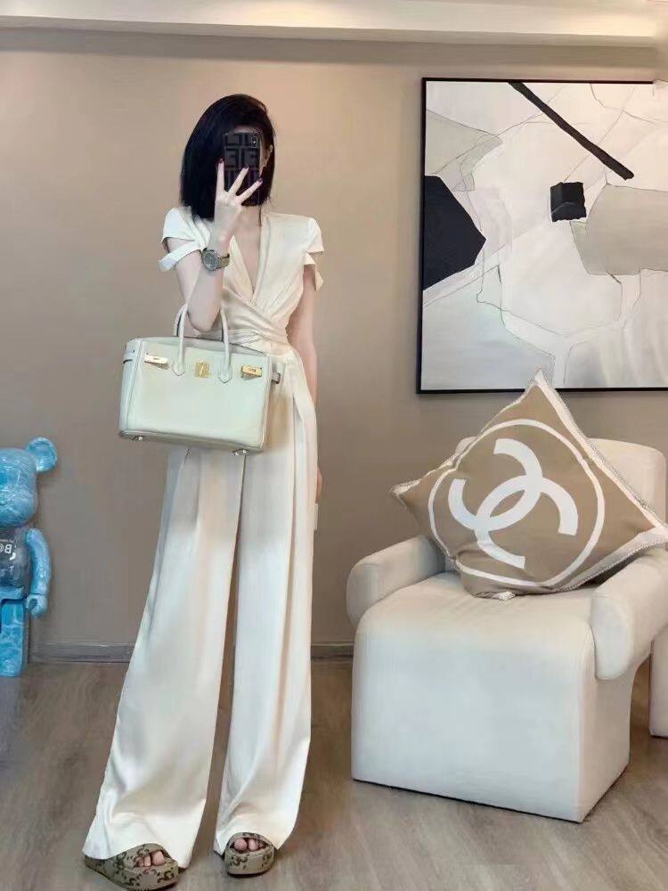 Jumpsuit women Summer chiffon Fashion Wide Leg Pants one piece