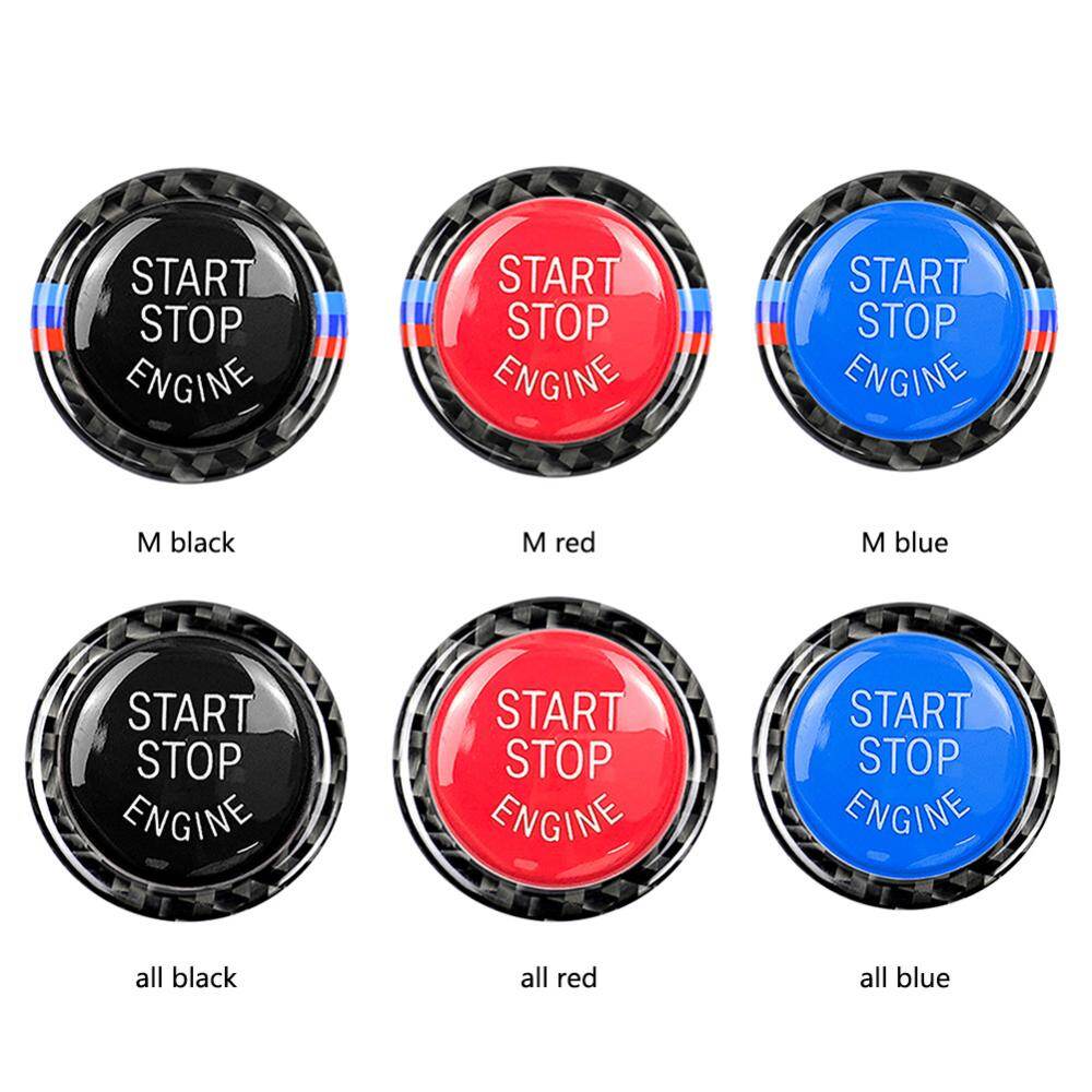 For BMW E90 E91 E92 E93 320i Car Engine Start Stop Button Replace Cover Trim Sticker Carbon Fiber Switch Car Styling Accessories