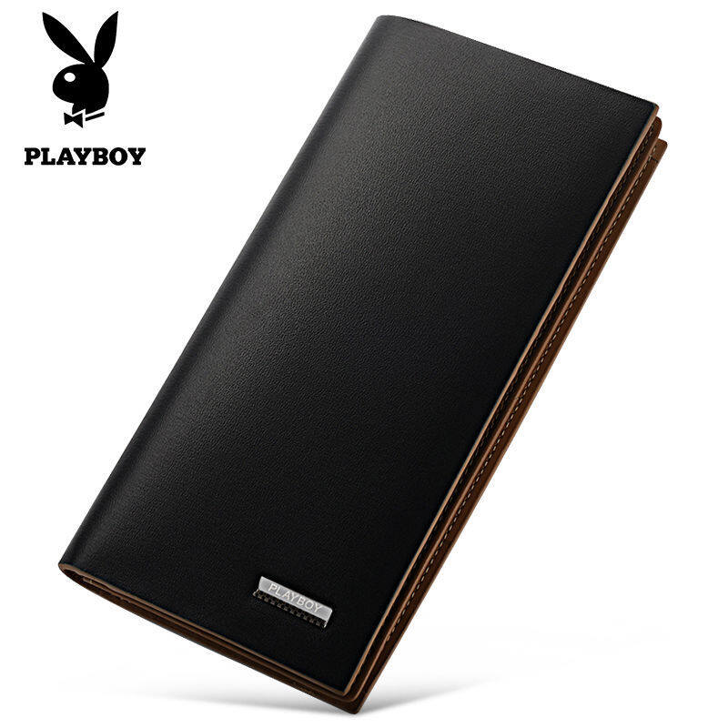 Playboy Genuine Leather Wallet Luxury Brand Men's Cowhide Wallet Business Clutch Cowhide Wallet Card Holder With Phone Bag
