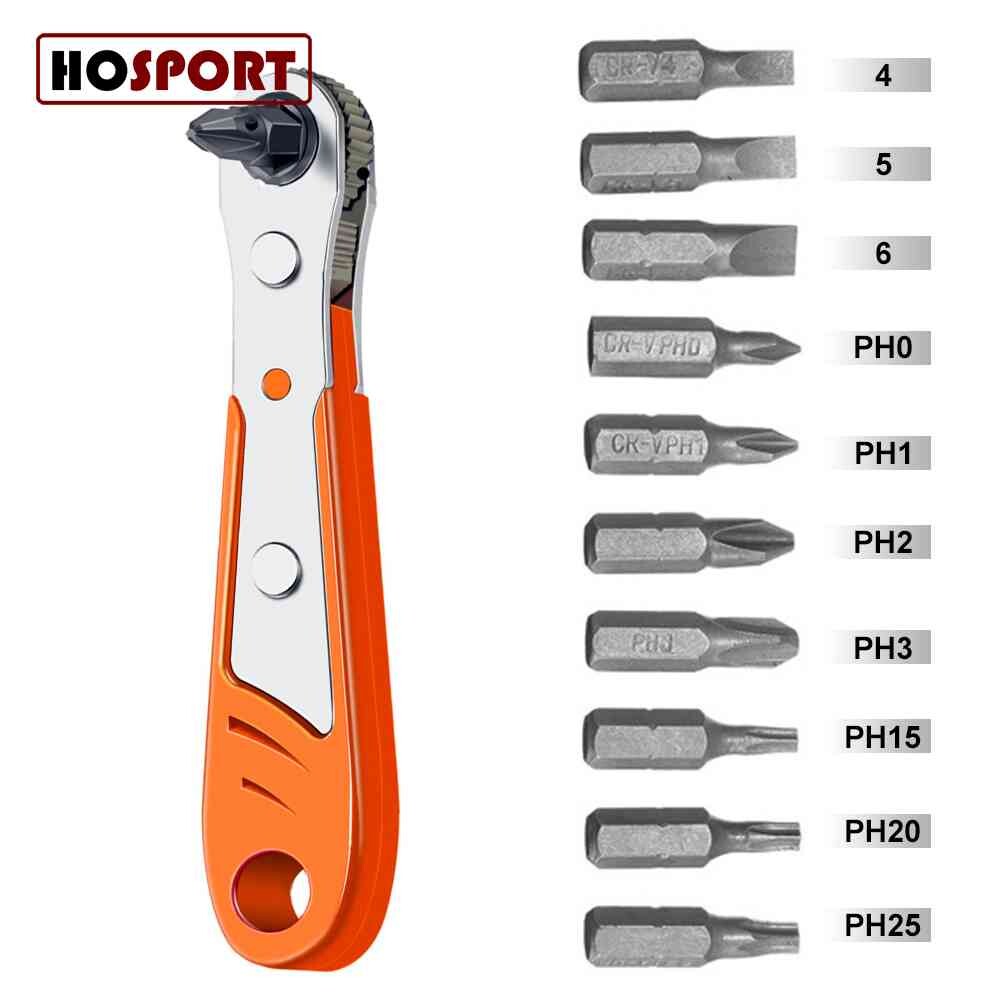HOSPORT Ratchet Wrench Screwdriver Bit Set 1/4 inch Drive Universal