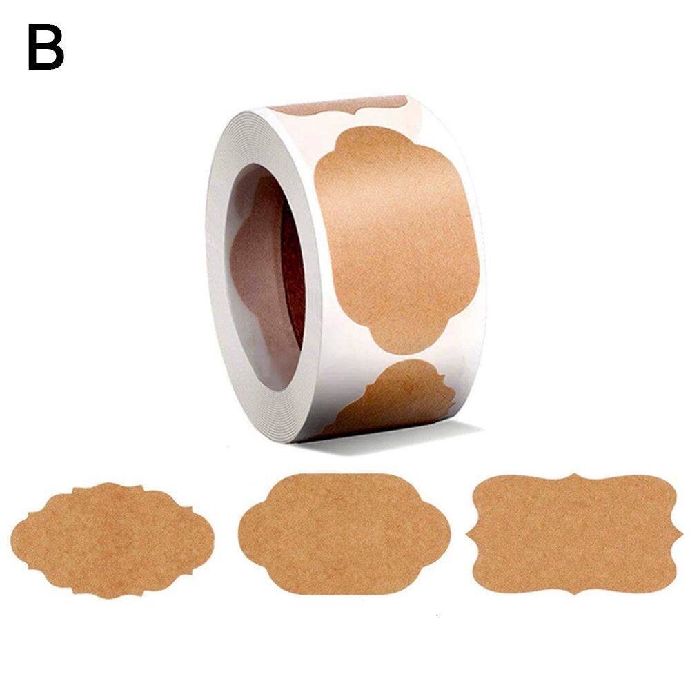 LG01I9 300pcs/roll Waterproof Spice Kitchen Home Chalkboard Bottle Tags Kraft Label Labels Stickers