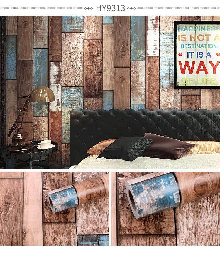 Wood Panel Wallpaper Self Adhesive 45cm x 1000cm Home Decor Kertas Dinding Sticker Wall Paper