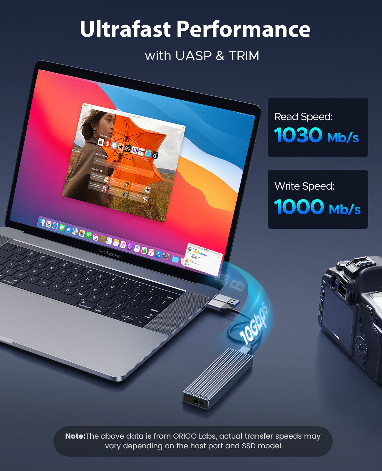 ORICO M2 NVMe SSD Case Metal 10Gbps USB3.1 GEN2 Type C M.2 SSD Enclosure M Key Solid State Drive Case Support UASP