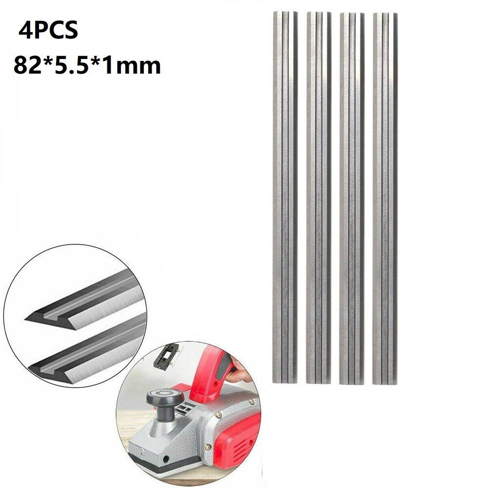 4pcs Carbon Planer Blade 82x5.5x1mm Reversible Wood Planer Carbide Planer Blade for Woodworking