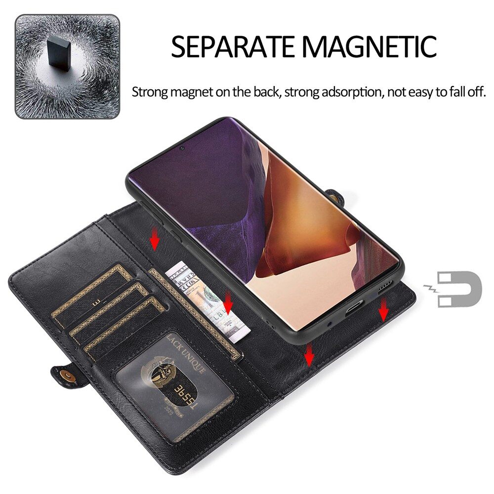 Ốp Dạng Ví Cho Samsung Galaxy Note 20 / Note 20 Ultra PU Leather Tách Rời Từ Tính Có Thể Tháo Rời Đế Ví Lật Vỏ Bọc Với Khe Cắm Thẻ