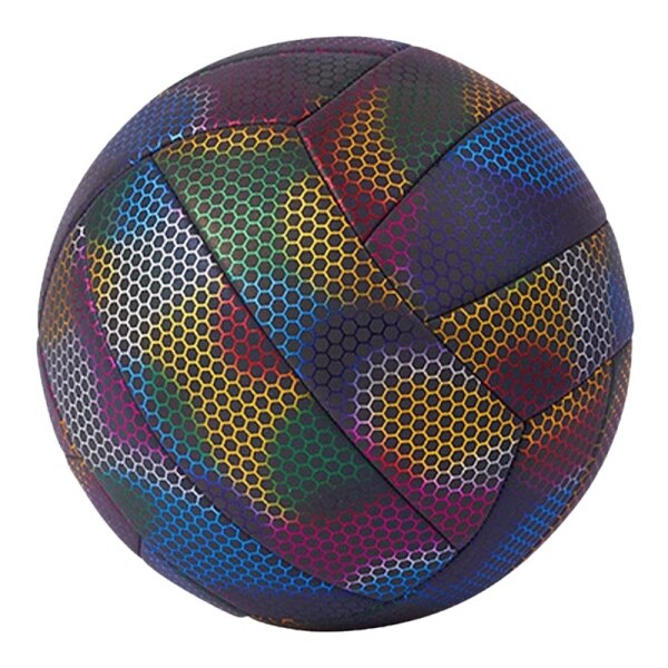 Holographic Glowing Reflective Volleyball Glowing Volleyball Light Up Night Game Volleyball Gifts for Kids and Adults