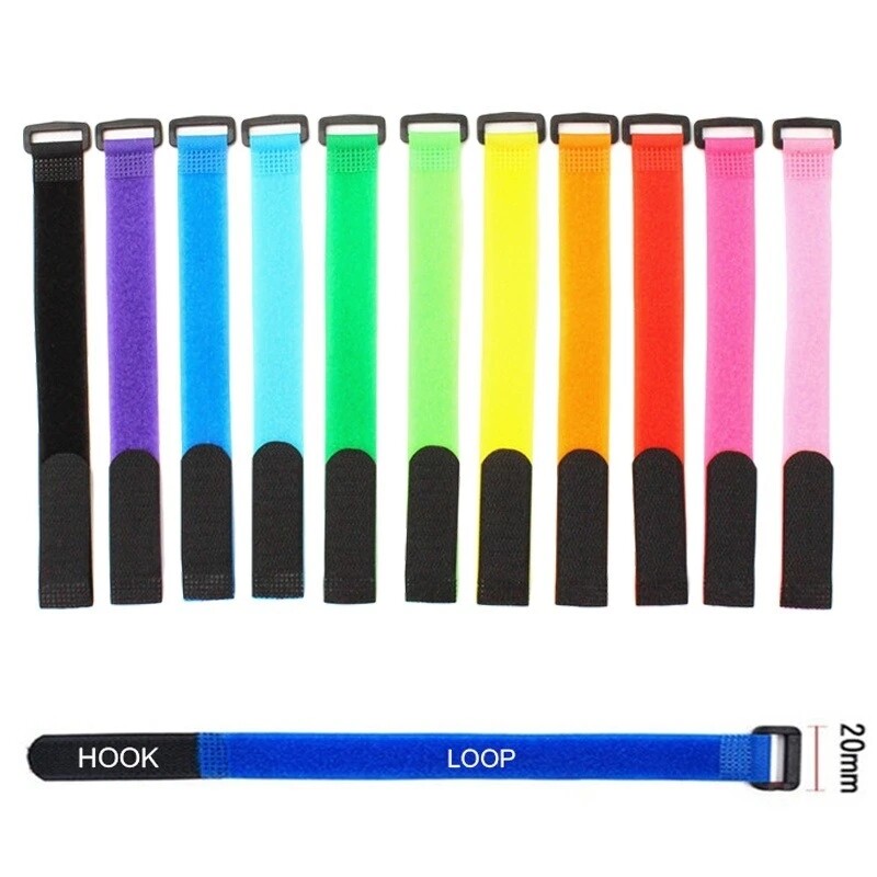 Băng keo dán cố định tự dính khóa dây đeo Khóa dán Velcro ni-lông móc có thể tái sử dụng dây dây buộc cáp và quản lý cáp vòng lặp nhanh 20/30cm
