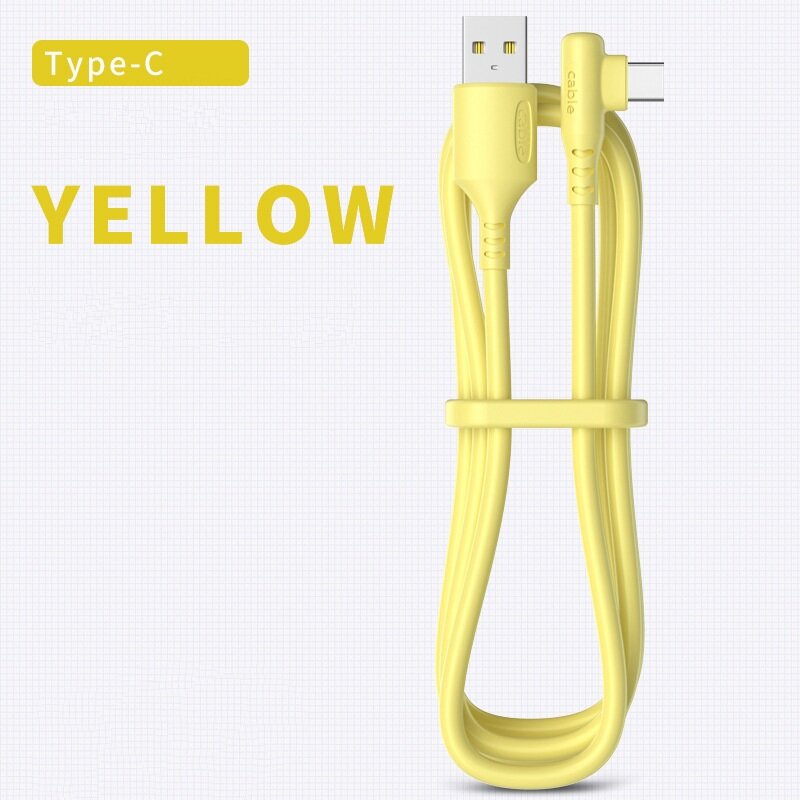 5a usb charger cable 90 degree fast charging type c micro usb data cord liquid silicone line for android/ios /usb phone durable date cable