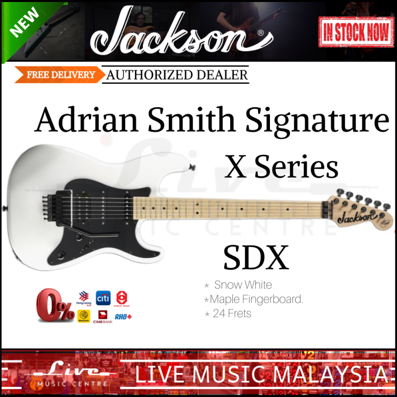 Jackson SDX Adrian Smith Signature X Series Electric Guitar, Maple Fretboard, Snow White Malaysia