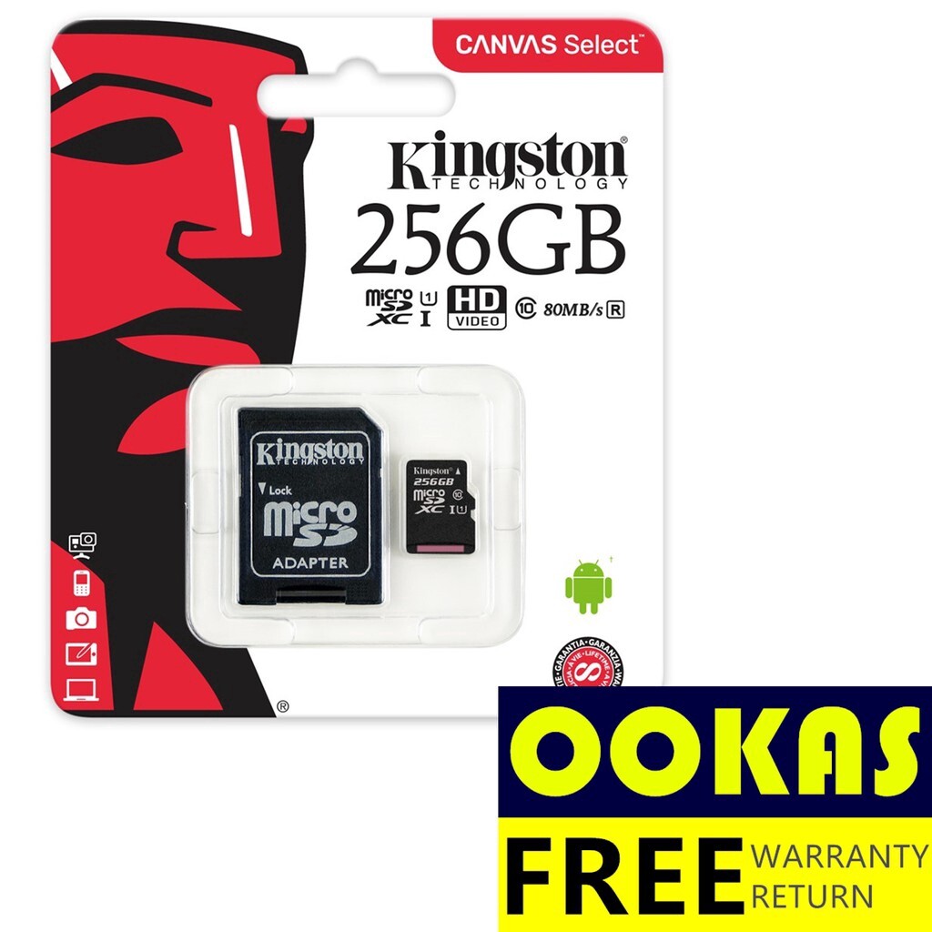 Kingston Canvas Select Plus Class 10 100MB/s 8GB/16GB/32GB/64GB/128GB ...