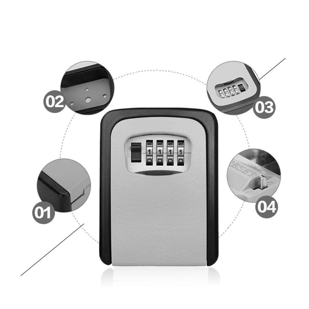 Blesiya 4 Digit Combination Key Lock Box Wall Mount Safe Security Storage Case 2pcs