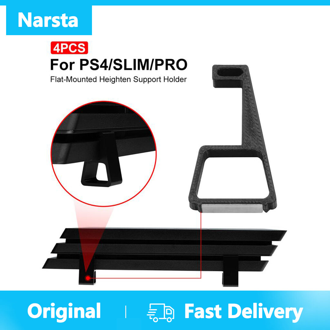 Narsta 4PCS Game Console Holder Horizontal Holder Heighten Support Bracket Accessories Cooling Feet For PlayStation4 PS4 Slim Pro