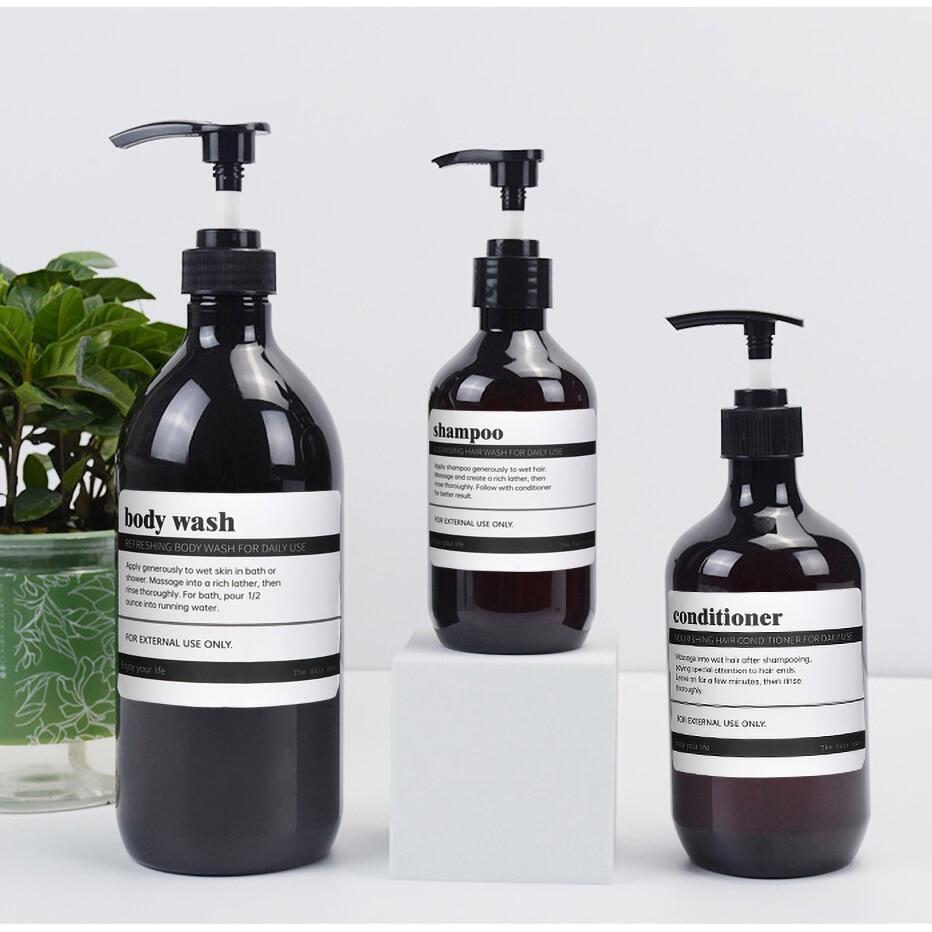 1000Ml Refillable Shampoo Dispenser Empty Conditioner Bottle With Pump Soap Dispenser Bottle Plastic Press Lotion Container