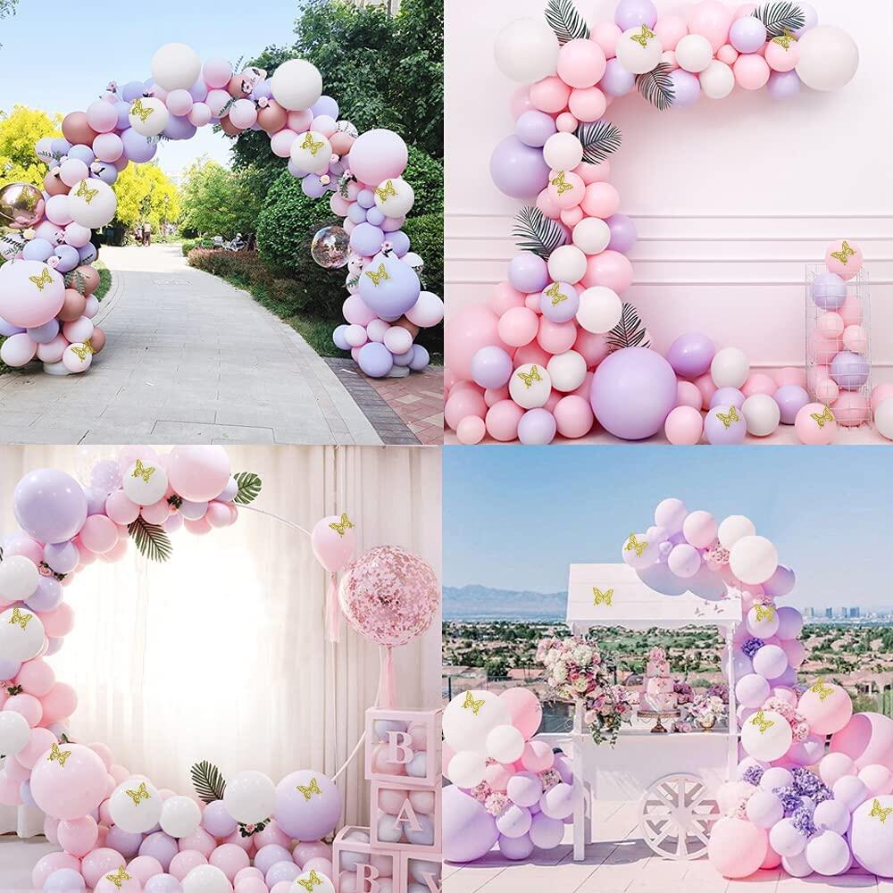 Pink Purple Balloon Chain Set Garland Butterfly Arch Wedding Valentine's Day Kids Shower Birthday Background Decoration
