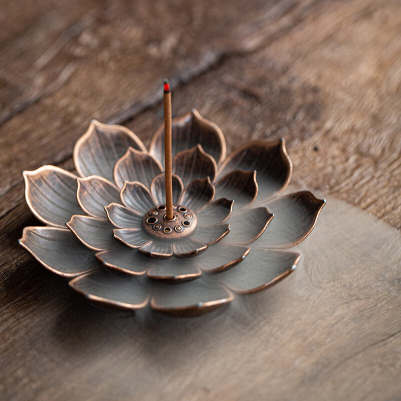 Dream Hunter Lotus incense burner Stick holder Lotus Line Creative Alloy home for  incense burner Sandalwood Coil Base