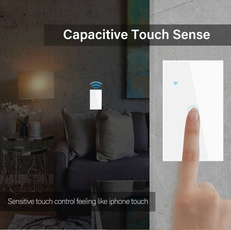 [Buyitmore/Sẵn Sàng] Công Tắc Cảm Ứng Thông Minh WiFi 1/2/3/4 Gang TUYA Công Tắc Thông Minh Nút Gắn Tường Đèn Gia Dụng Hoa Kỳ Dây Trung Tính Cần Làm Việc Với Trợ Lý Alexa Goo-Gle