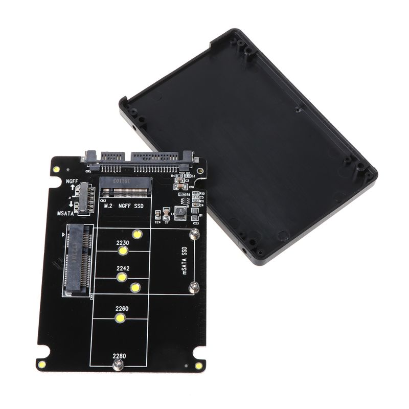 Bộ Chuyển Đổi 2 Trong 1 MSATA/M.2 NGFF Sang SATA3 Hộp Đựng Thẻ Ổ Đĩa SSD Trạng Thái Rắn 2.5 Inch Cho Máy Vi Tính