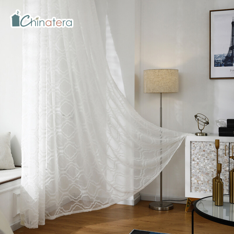 Rèm Cửa Sổ Vải Tuyn Chinatera, 1 Chiếc, Rèm Cửa Sổ Sợi Mỏng Hiện Đại Đơn Giản Cho Phòng Khách Phòng Ngủ