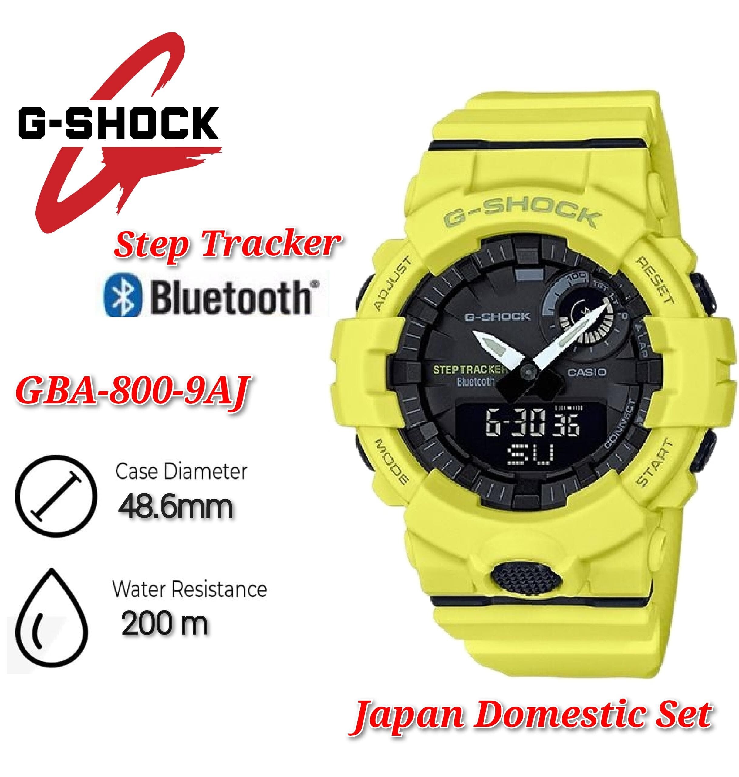 Japan Set Casio G Shoc GBA 800 9AJ G SQUAD Bluetooth Step Tracker Analog Digital Resin Band Men Sports Watch GBA 800 Lazada