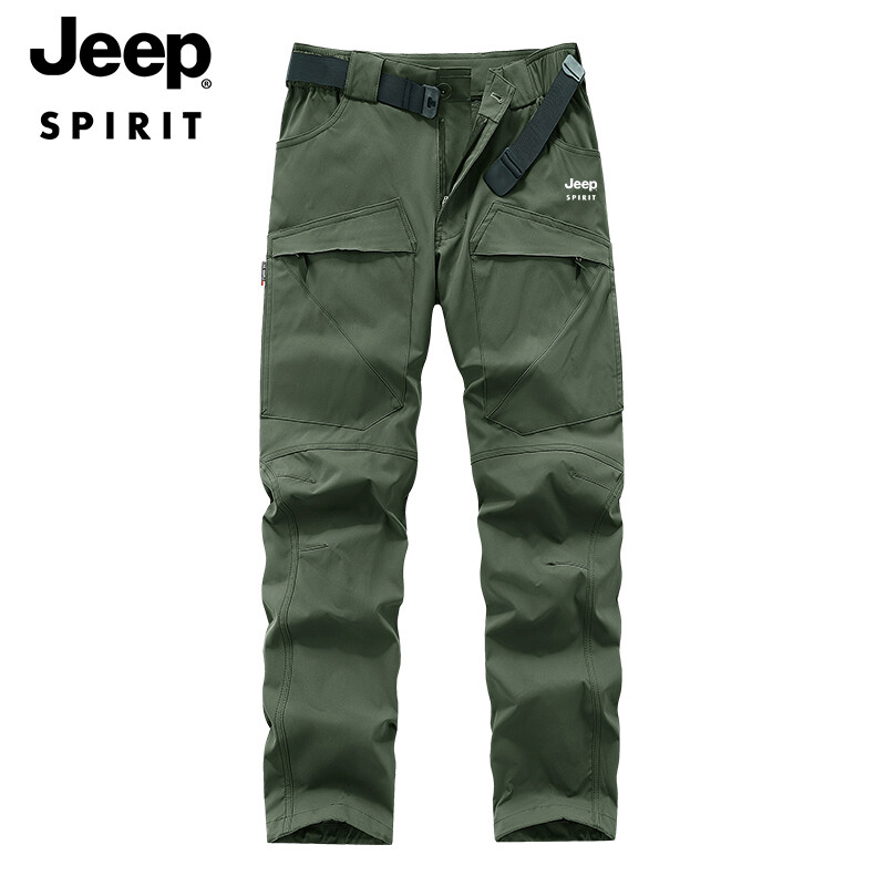 JEEP SPIRIT Men's Pants Unisex Cargo Pants Thin Breathable Multi Pocket Long Pants Outdoor Sports Pants Women's Pants Loose Men's Pants