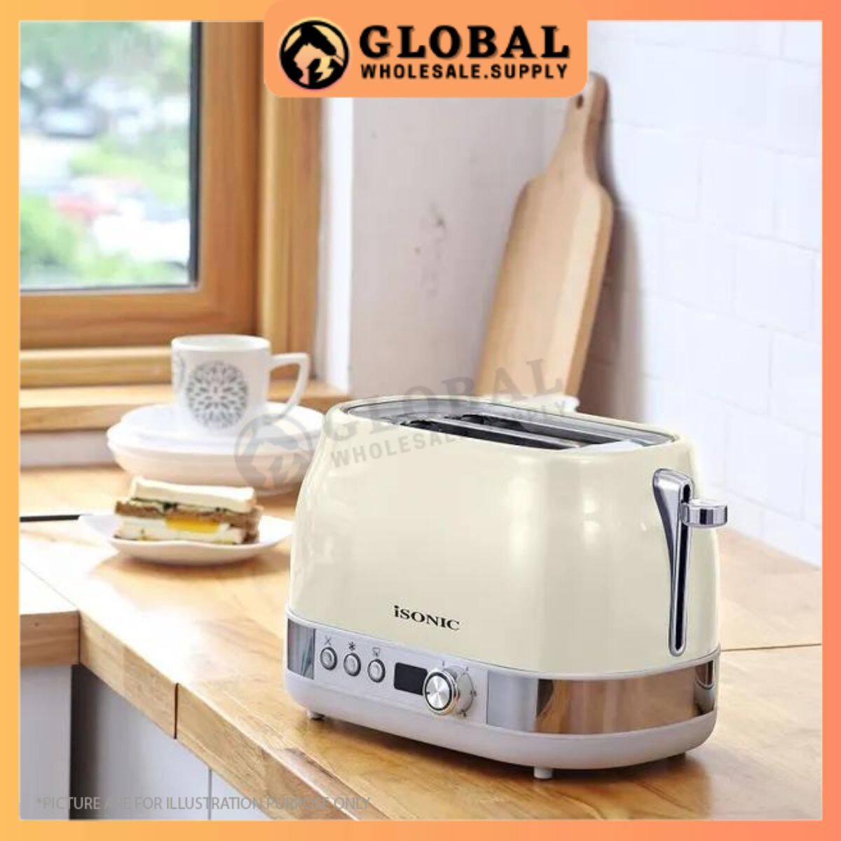 ISONIC LUXURY TOASTER 6 Level 2 Slice Bread Toaster Removeable Crumb