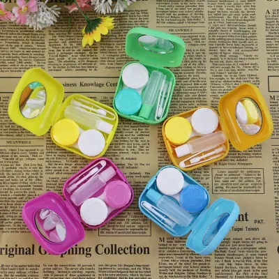 【Ready Stock】Mini Mirror Contact Lens Travel Kit Easy Carry Case Storage Holder Container Box