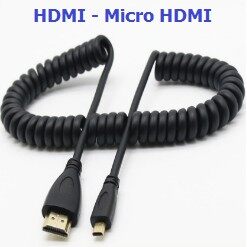 Dây cáp hdmi to micro hdmi dạng lò xo xoắn