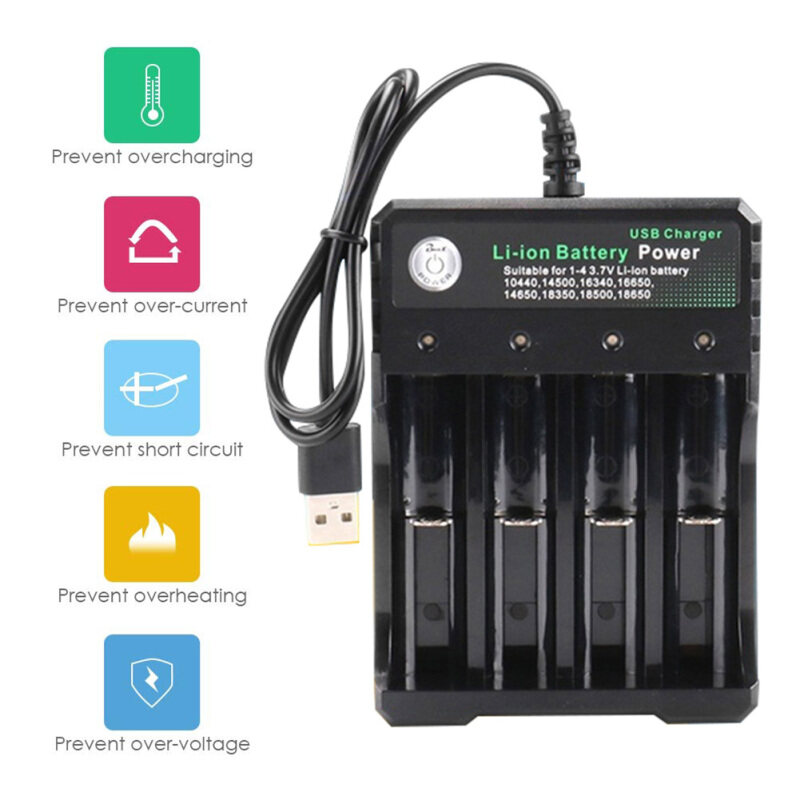 Pin sạc LF 3.7 V 18650 pin Lithium ion USB sạc độc lập di động 18350 16340 14500 Bộ sạc pin