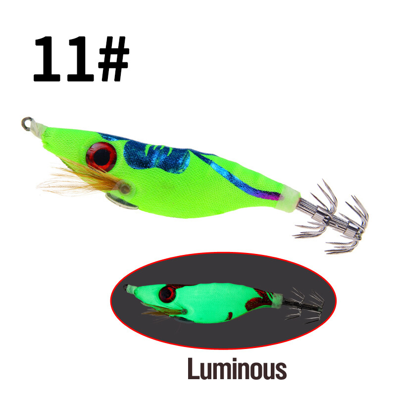 3D Eyes Luminous Lure 9.2g/10cmSquid Hook Jigs Octopus Cuttlefish Shrimp Baits