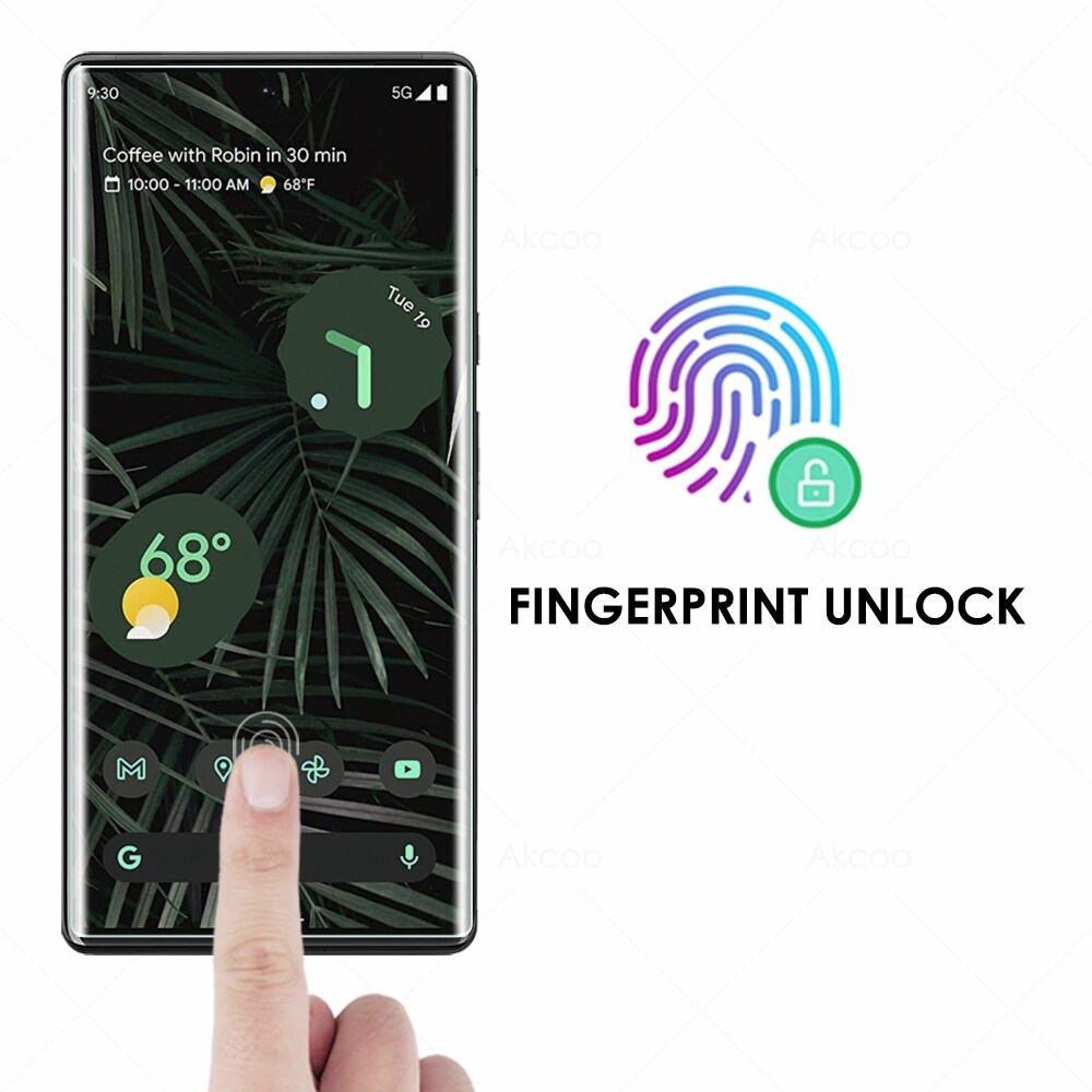 [HOT W] Pixel 6 Pro Screen Protector UV liquid tempered glass full adhesive for Google Pixel 6 Pro 5G Glass film fingerprint unlock