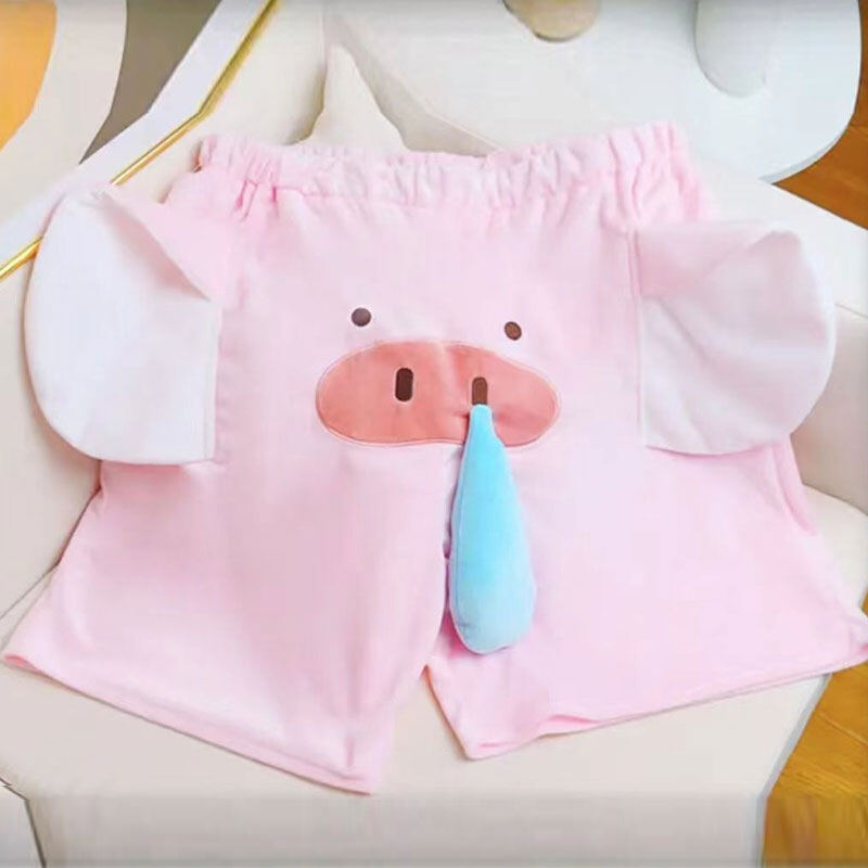 XIANG NIAN NI 2024 Cute funny boudoir gift elephant pajama pants Dumbo girl couple flying elephant short shorts