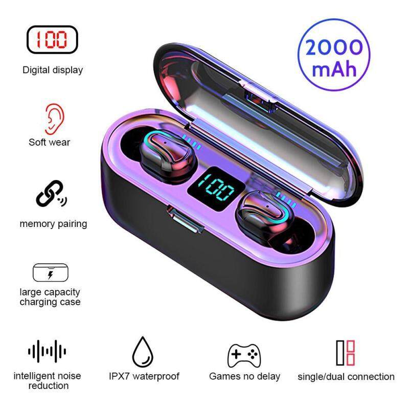 niceEshop Wireless Earbuds Bluetooth TWS Micro 5.0 Headphones Upgraded LED Display Charging Case Stereo Sound Headset Singapore