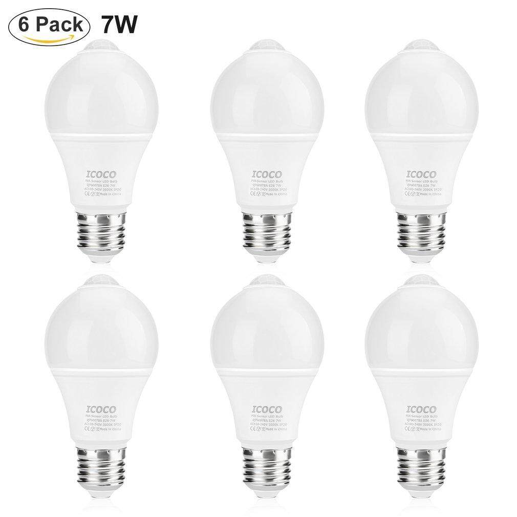 GGSHOP ICOCO 6 CẢM BIẾN Chuyển Động Cảm Biến Bóng Đèn LED Đèn Bóng Đèn E26 7 W 3000 K cho Cửa Nhà Để Xe