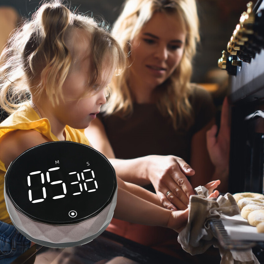 Digital Kitchen Timer - Magnetic Countdown Countup Timer With Large LED Display Volume Adjustable