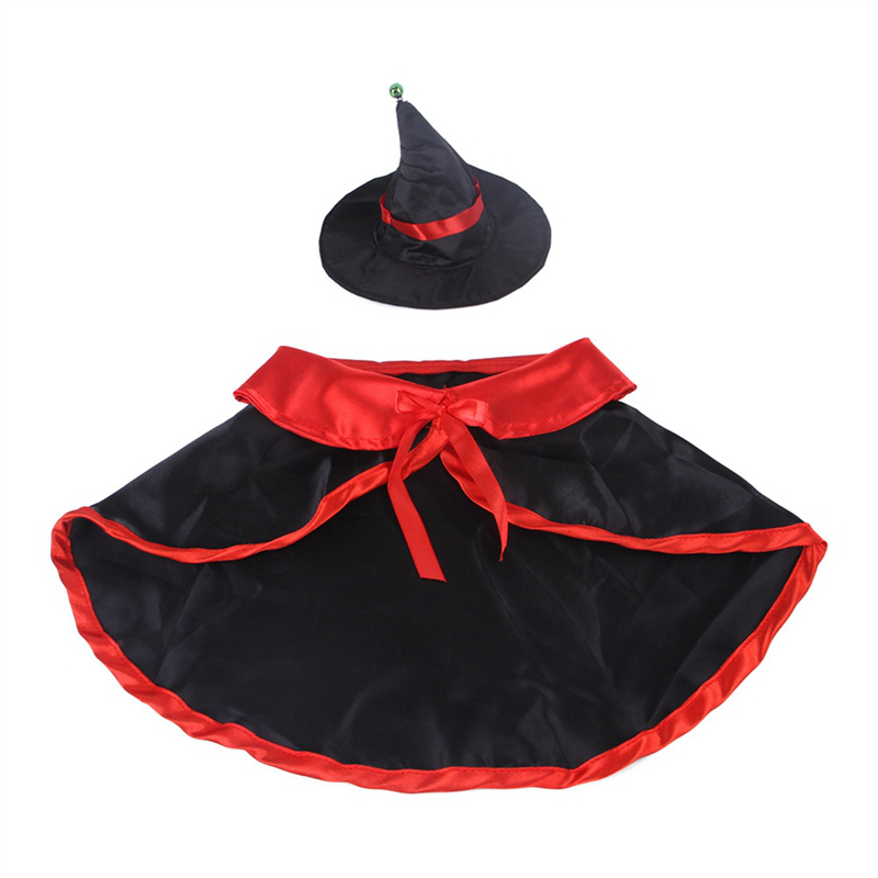 Halloween Pet Dog Phù Thủy Áo Choàng Cape Hat Set