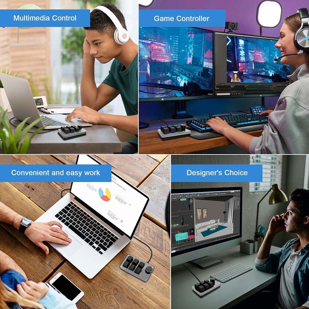 Núm Bàn Phím Macro RGB 6 Phím 1 Núm Bàn Phím Cơ Lập Trình Được Để Chơi Game