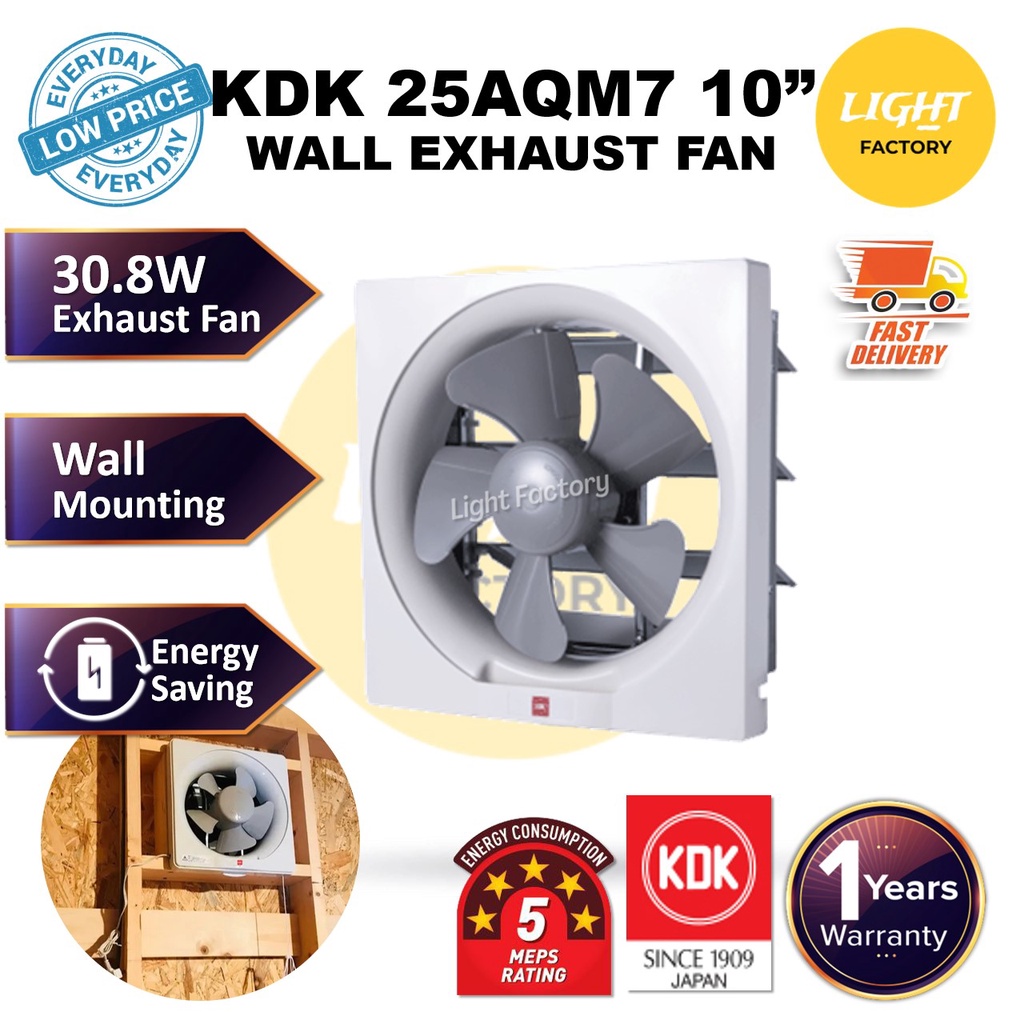 KDK Wall Ventilation Fan 20AQM8 / 25AQM7 / 30AQM8 8" / 10" / 12" Wall Mounted Propeller Exhaust