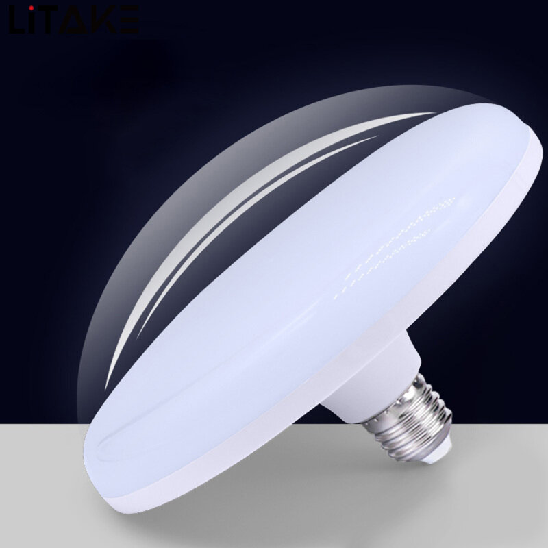 Litake Led Bulb 50W E27 Screw Lighting Three Proof Energy Saving White Light Flying Saucer Lamp