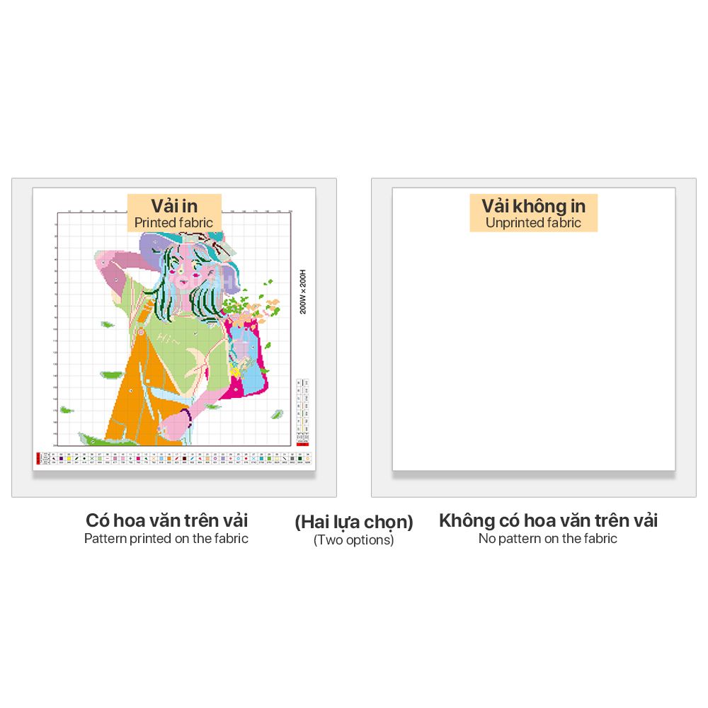 Cross Stitch Set Kit with Peony Flower Pattern Unprinted/Printed Counted/Stamped Fabric 14/11CT