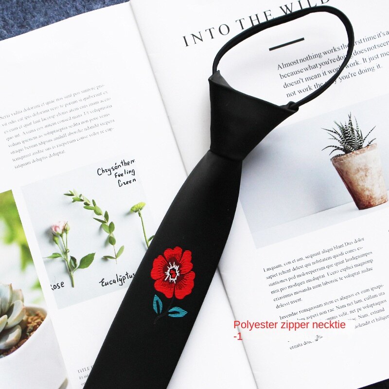 2022 polyester zipper lazy tie logo printed mark tie