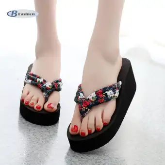 flip flop slippers with heels
