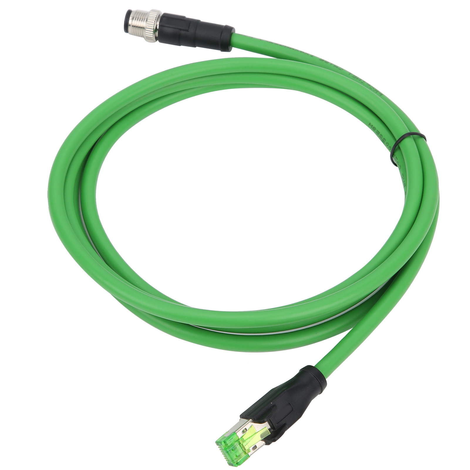 Patch Cord M12 RJ45 Connector Ethernet Shielded Cable 24 AWG Wire IP67 Waterproof