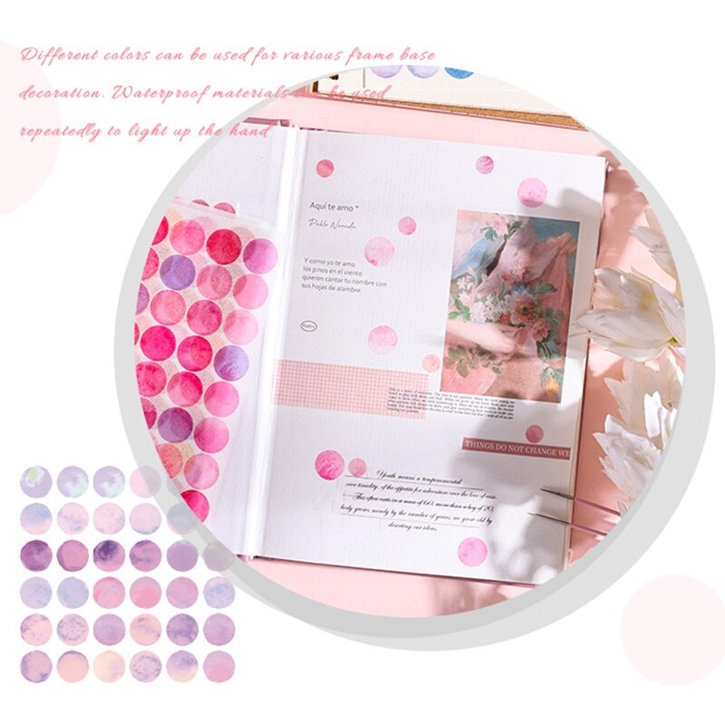 6 Tấm Morandi Màu Monet Vườn Loạt chấm bi Dán Cổ Điển Trang Trí DIY Polka Dot Dán