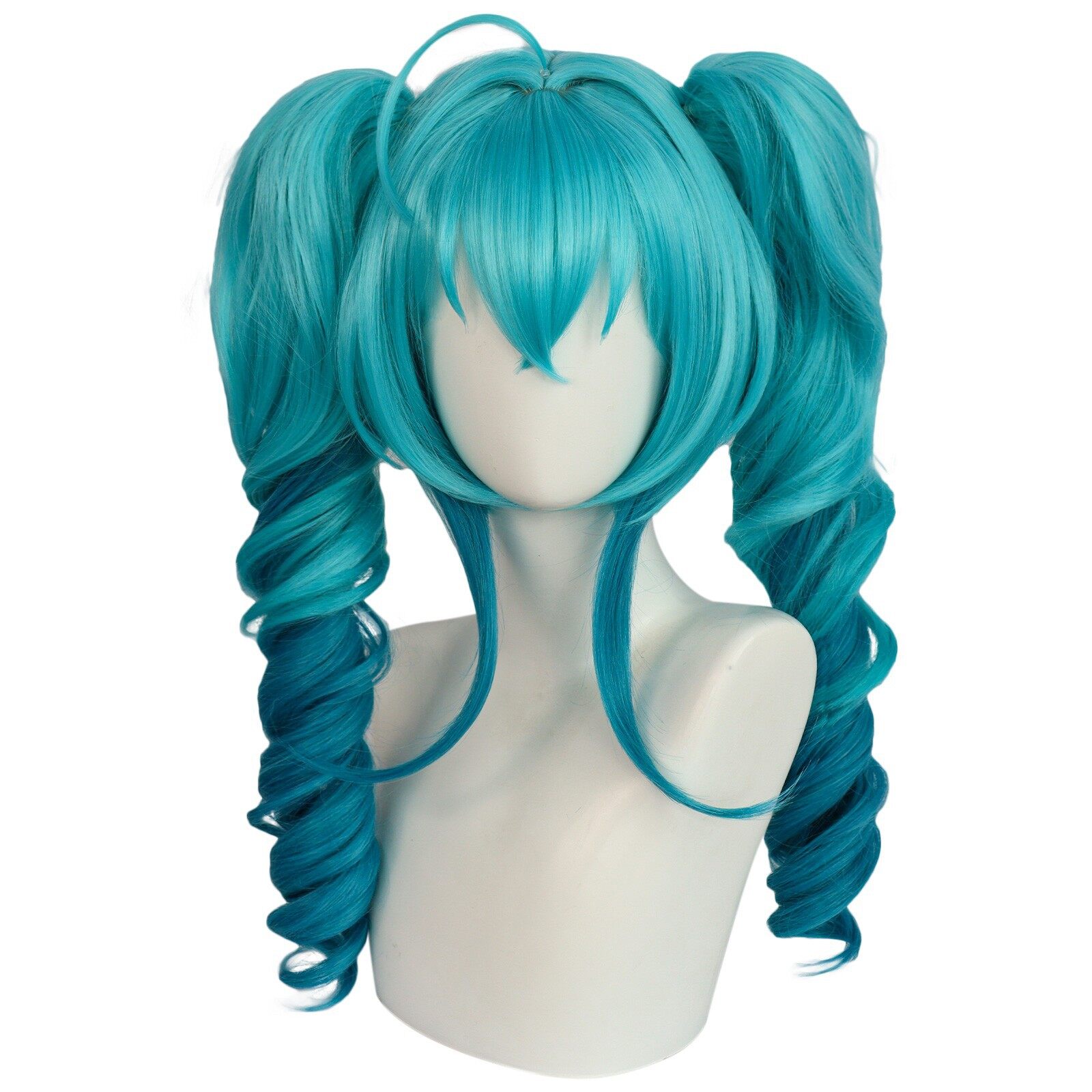 Anime Vocaloid Hatsune Miku Cosplay Wig 110cm Long Green Ponytails Wig Hair Sakura Miku Gradient Blue Pink Wig With Wig Net Heat Resistant Synthetic Wigs